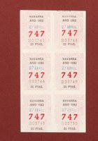 6 cupones de Navarra. 25 ptas.