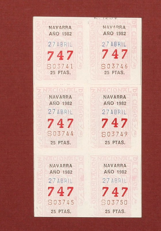 6 cupones de Navarra. 25 ptas.