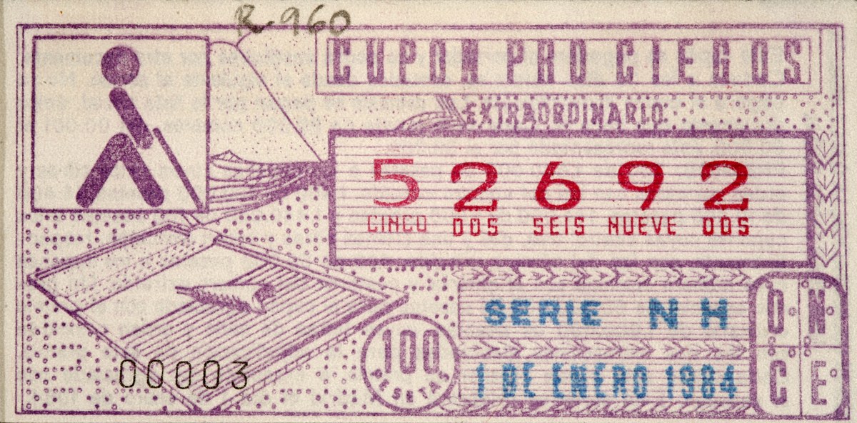 Cupón del sorteo extraordinario del 1 enero