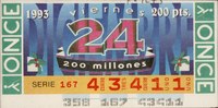 Cupón del sorteo extraordinario del 24 de diciembre de 1993.