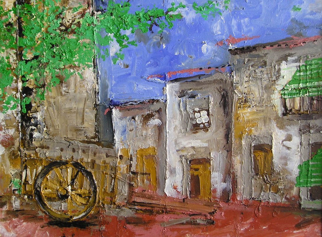 Pueblo con carro