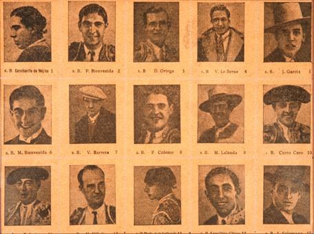 15  cupones de Huelva. Tauromaquia