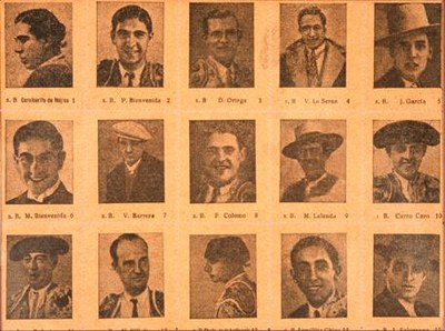 15  cupones de Huelva. Tauromaquia