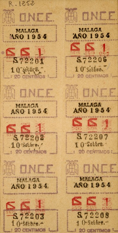 6 cupones de la ONCE de Málaga