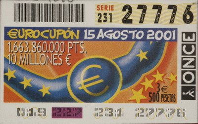 Cupón del sorteo extraordinario de 15 de agosto. Eurocupón