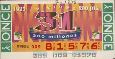 Cupón del sorteo extraordinario de nochevieja