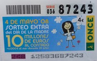 Cupón extraordinario del día de la madre. 10 millones de euros al contado