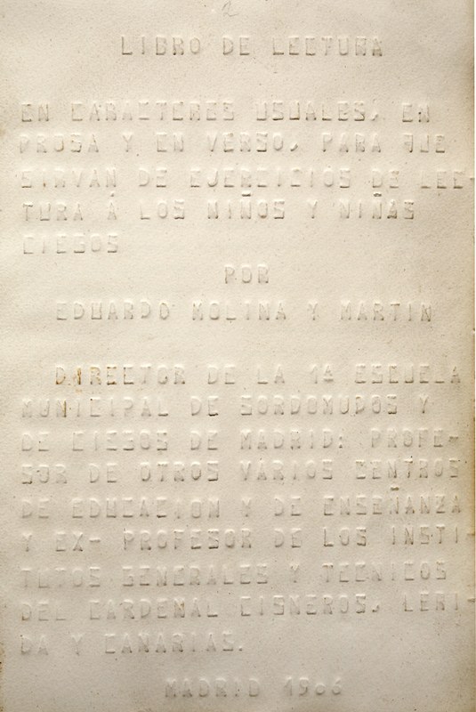 Libro de lectura en caracteres visuales en prosa y en verso