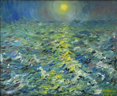 Puesta de sol sobre el mar