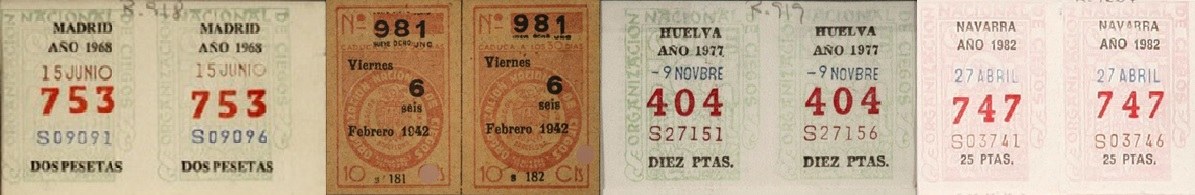 Cupones ONCE 1939-1983
