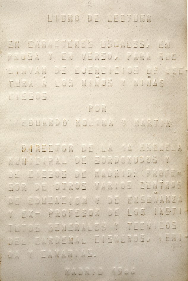 Libro de lectura en caracteres visuales en prosa y en verso