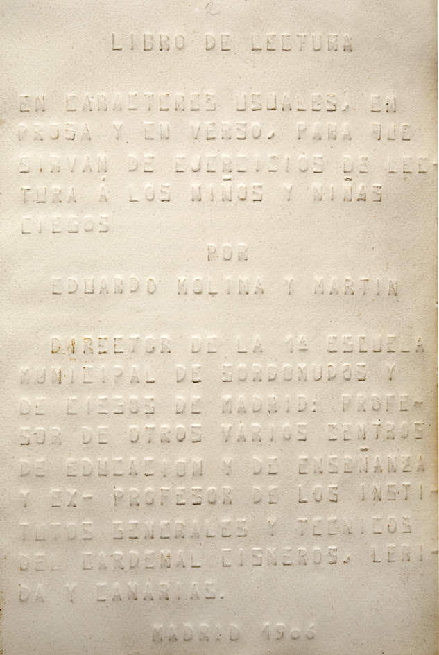 Libro de lectura en caracteres visuales en prosa y en verso